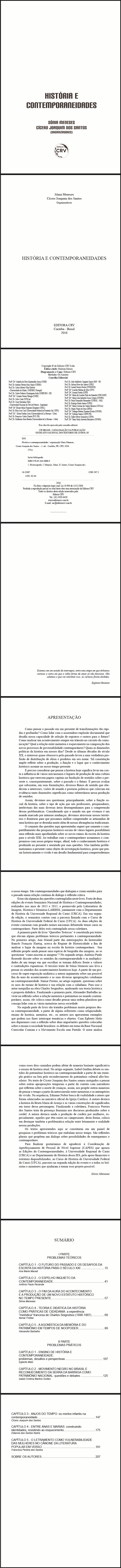 HISTÓRIA E CONTEMPORANEIDADES